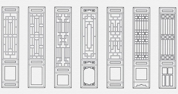 当阳常用中式仿古花窗图案隔断设计图